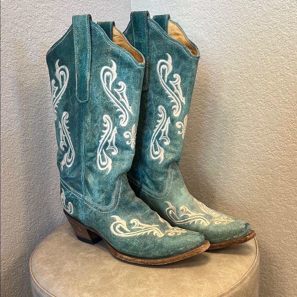 Turquoise Western Cowboy Boots